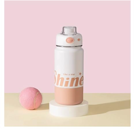 YOFAB Botella de Agua Deportiva de Acero Inoxidable 316 con Tapa Aislante de Doble Pared a Prueba de Fugas y Pajita para Beber, 6 Horas de frío/Calor sin BPA