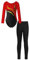 JanJean Kinder Mädchen Gymnastikanzug Langarm Turnanzug Ballettanzug mit Leggings Sport Hose Strass Tanzbody Gllitzer Turnbody Trainingsanzug X Rot 122-128