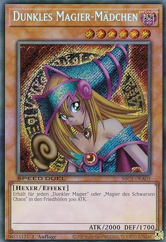 SBC1-DEA05 - Dunkles Magier-Mädchen (V.2 - Secret Rare) - Secret Rare - 1. Auflage - DEUTSCH - Speed Duel: Streets of Battle City - mit LMS Trading Fieldcenter-Karte Yugioh