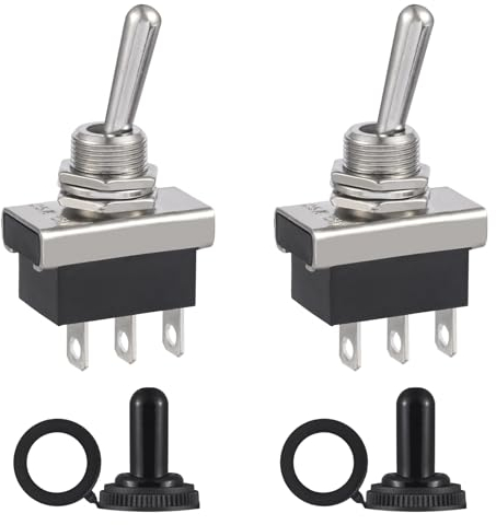 VEXUNGA KN3D-102 Kippschalter 3Polig Schalter 12V Wasserdicht EIN/EIN 25A 12 Volt 3Pin 2Position Mit Wasserdichter Kappe (Packung mit 2 Stück)