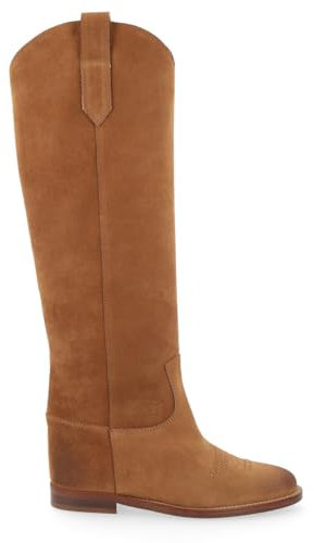 VIA ROMA 15 Stivale Modello 4177 in Camoscio Color Cuoio, Size: 40