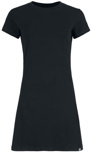 RED by EMP Damen schwarzes Basic T-Shirtkleid - angenehmer, weicher Baumwollstoff L