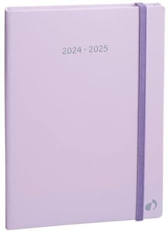 Quo Vadis - Kalender 16 Monate – 2024 – 2025 – Notizplan – Wochenkalender – mehrsprachig – Pastellfarben – Mehrfarbig – 16 Monate September bis Dezember – 15 x 21 cm – Papier Clairefontaine weiß