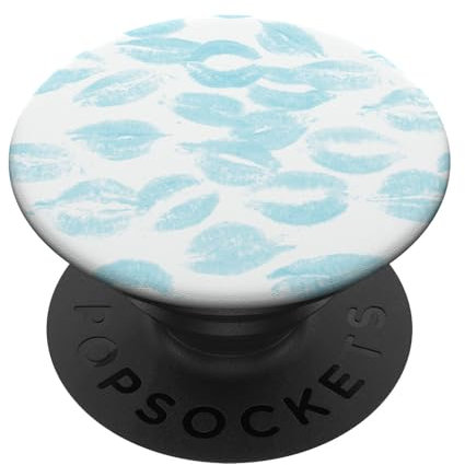 Coquette Light Blue Kisses Hellblauer Lippenstift Lip Kisses PopSockets mit austauschbarem PopGrip