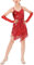 AIEOE Abito da Ballo Latino Bambina con Frange Abbigliamento per Bambine e Ragazze da Danza Latin Dancewear 12-13 Anni Rosso