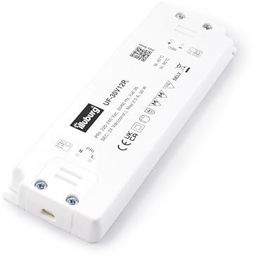 illuburg LED Trafo 12V 30W Flach Flackerfrei Geräuschlos für G4 GU5,3 LED Streifen Möbel Verdeckte Montage Netzteil Treiber Vorschaltgerät Driver Power Supply