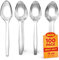 Shefa 100 Clear Spoons, Heavy Duty Spoons, Microwave-Safe Tablespoon, 6 Long for Birthday, Parties, Camping
