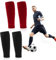 Football Sock Sleeves for Men - 2 Pairs of Pre Cut, Footless Socks, Fit Perfectly Over Shin Pads (Red & Black)