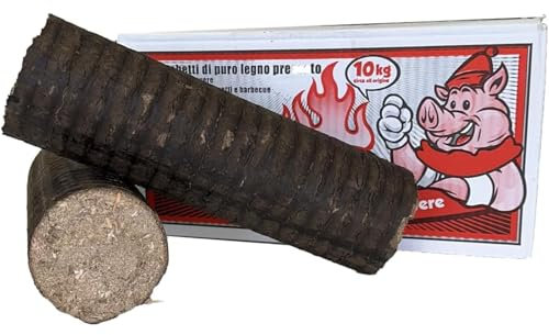 LoviStore Legna da Ardere Tronchetti di Legno di Faggio Rovere 100% Indicata per Camino, Stufa, Brace, Forno e Fuoco, 10 KG in Scatola Riscaldamento