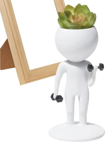 Körperförmige Pflanzgefäße – Sukkulenten-Halter, Athletic Man Sukkulententöpfe | Pflanzgefäße mit menschlicher Figur zum Gewichtheben aus Kunstharz, kunstvoller dekorativer Blumentopf für , Tisch