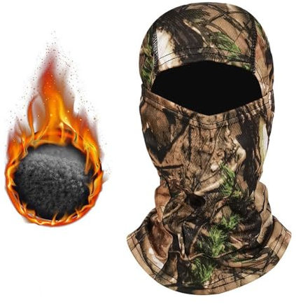 ZHQFLC Camouflage Fleece gefüttert Balaclava Warme Winter Winddichte Thermische Kapuze Nackenwärmer Maske UV-Schutz für militärische Taktische Radfahren Jagd Snowboard (L)