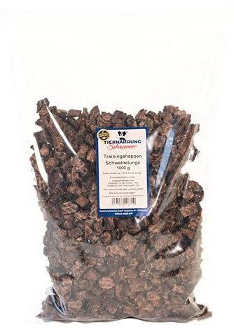 Tiernahrung Schwenner - Getrocknete Trainingshappen für Hunde I 1000g Schwein I Hundeleckerlies für das Training
