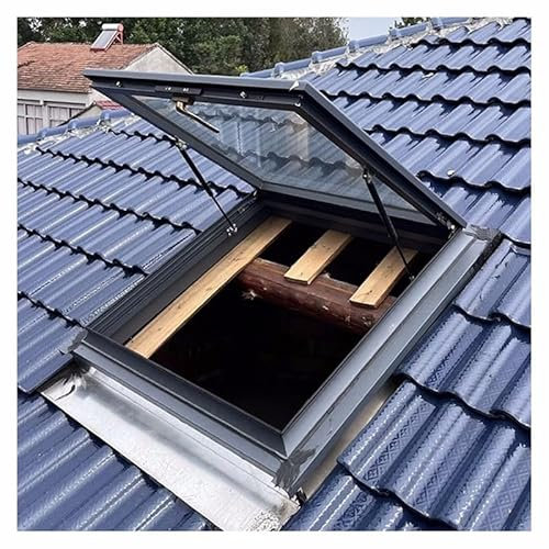 PFCDZDU Claraboya Salida Techo, Ventana Observación Aleación Aluminio con Vidrio Templado, Trampilla Acceso Mantenimiento para Sótano Ático Montado En La Cubierta(31.5x47.2in/80x120cm)