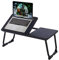 FurnitureR Bett-Tablett, Laptop-Tisch, klappbar mit höhenverstellbarem Frühstückstablett, Lapdesk für Sofa, Arbeit, Studium, Lesen, Schreiben, MDF & Stahl, 65 x 30 x 29-47 cm, Schwarz