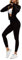 Belriviere Womens Two Piece Tracksuit Set Long Sleeve Zipper Jacket with Athletic High Waist Leggings Workout Set S Black