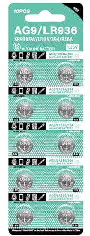 OAJABBGE 10 Pieces LR936 Alkaline Button Batteries 1.5V Capacity Replacement LR45/LR936/394/AG9 For Various Electronic Devices