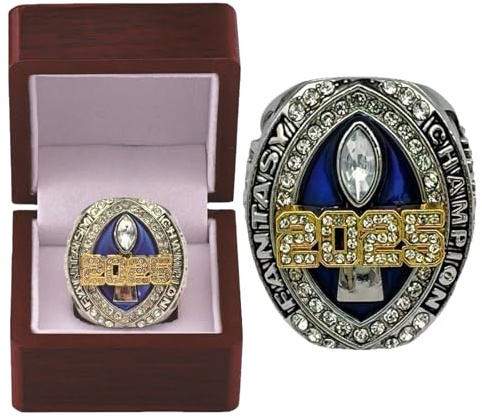 HYKJSHED 2025 Fantasy Football Ring Vatertag Sammlerstücke Meisterschaftsring Vitrine