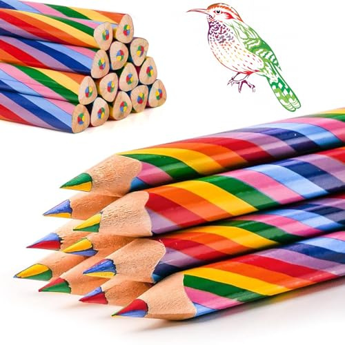 FAYAHAR 20 Stück Regenbogenstift, 4 in 1 Regenbogenstifte für Kinder, Regenbogen Buntstifte, Adventskalender Füllung, Buntstifte Kinder, für Zeichnen, Färben, Skizzieren, Mitgebsel Kindergeburtstag