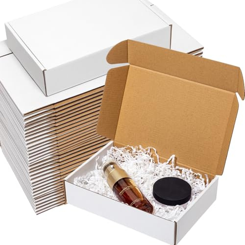 Wowxyz Shipping Boxes 9x6x2 60 Pack White Corrugated Cardboard Box Mailer