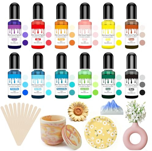 Farbe für Gießpulver, 12 Farben Farbpigmente für Gießpulver Farbe Pigmente