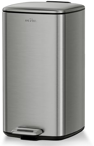 mVm Poubelle de cuisine, 20L avec Seau Intérieur,Poubelle à Pédale en Acier,Fermeture Douce et Maintien en Ouverture,pour cuisine, bureau, dortoir, maison, chambres