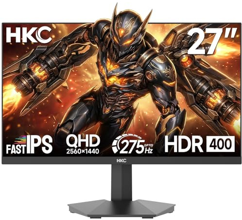 HKC G27H4D 27 Zoll Gaming Monitor QHD 260Hz(bis zu 275Hz) IPS Bildschirm | 1ms Reaktionszeit, HDR400, 95% DCI-P3, Adaptive Sync, 2× HDMI 2.0, DisplayPort 1.4, VESA 100×100, Eye-Care