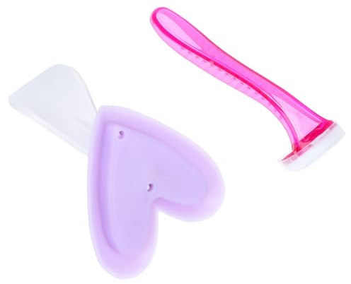 TOPPERFUN Damenhaarrasierer Intimbereich Satz mit Kreativer Bikinischablone und Rasiermesser aus Abs und Silikon für Einfache Haarentfernung und Präzises Styling Zufällige Farbe