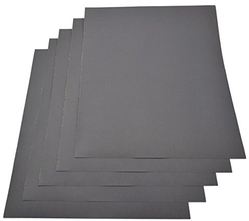 Lot de 5 Feuilles de papier imperméable, grain 1200 de 230 x 280 mm en carbure de silicium