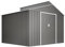 Hoggar - Caseta Jardín Exterior 7,25 m2 Latte – 282x257x222cm - Tragaluz de Policarbonato – Puerta Corredera Doble – Techo Inclinado - Cobertizo para Terraza Metálico de Almacenamiento