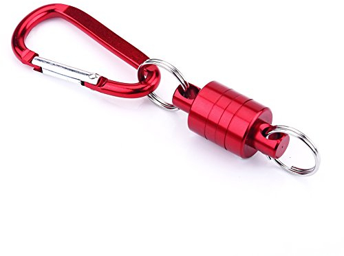 magnetic Landing Net Holder,ly Fishing Landing Net Magnetic Net Release Holder, Magnetic Landing Holder Fly Fishing Net Release Net Holder Carabiner Tackle(Red)