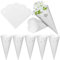 GWHOLE 100 pz Coni Portariso Rose Bianco Portaconfetti Scatoline Bomboniere Coni di Coriandoli a Forma di Cuore Tagliati a Laser per Matrimonio Nozze con Autoadesivo