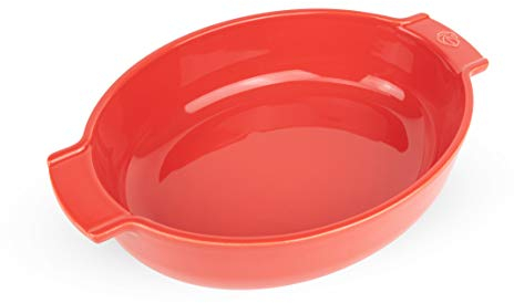 PEUGEOT - Plat Four En Céramique Ovale - 40 cm (anses comprises) x 25,5 cm x 7,5 cm - Contenance : 4,5 L - Garanti 10 Ans - Fabrication Française - Coloris Rouge