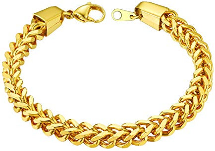 ChainsHouse 6mm Vergoldet Herren Armband Jungen Armskette 21CM Curb Armband