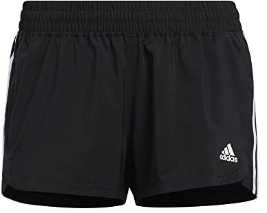 Adidas Pacer 3-Stripes Woven Shorts Pantaloncini, Nero/Bianco, XL Donna