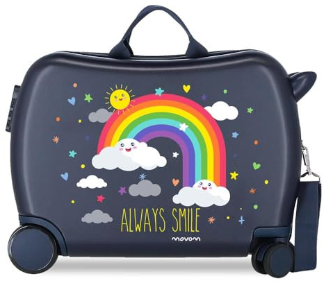 MOVOM Mädchen Arcoiris Always Smile Kinderkoffer, Blau, 50x39x20 cm