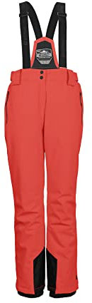 killtec Damen Funktionshose/Skihose mit abnehmbaren Trägern, Kantenschutz und Schneefang - KSW 249 WMN SKI PNTS, neon-Coral, 44, 37559-000