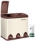 SONGMICS Mülleimer Küche, 3 x 8 L, kleine Kapazität, Mülltrennsystem 3 Fächer, Abfalleimer mit Deckel, Stahl-Treteimer für kleine Familien, Pedale und Inneneimer, cremeweiß-braun LTB024A01