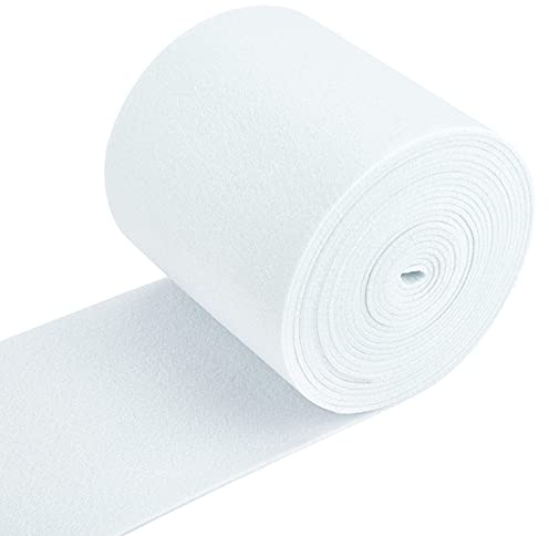 BENECREAT 6mx14cm Tissu en Feutre Blanc Non tissé Artisanat Tissu de Feutre de Rembourrage en Rouleau pour Coussin, DIY Artisanat, Patchwork Couture, 3mm d'épaisseur