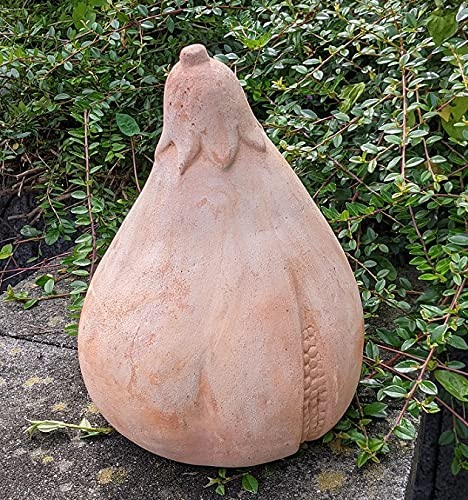 B-Ware ! Feige 32 cm hoch aus Terracotta Terrakotta Deko Garten Obst Figur Landhaus Herbst Erntedankfest