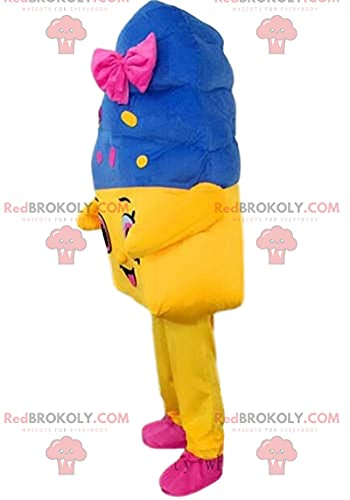 Helado gigante REDBROKOLY Mascot, colorido disfraz de olla de helado