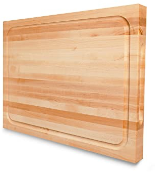 CONSDAN Schneidebrett, USA gewachsenes Hartholz, Metzgerblock aus hartem Ahorn mit unsichtbarem Innengriff, vorveredelt mit lebensmittelechtem Öl, 3.8 cm dick, 50.8 cm Lx38.1 cm B
