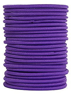 12 PCS Elastic Hair Bands, 3mm Elastic Hair Ties Ponytail Holders, Bulk Hair Ties No Metal Gentle Elastics for Women Men Girls Kids (Purple)