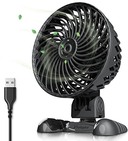 Vtohgku Ventilatore da scrivania, Ventilatore Piccolo, Ventilatore da Scrivania USB, Mini ventilatore USB regolabile per Camera da letto, Ufficio, Auto, Esterno, Campeggio