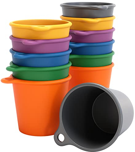 SoPro 12x Schnapsbecher Plastik 4 cl wiederverwendbar - Shotgläser 40 Milliliter bunt - Mehrweg Schnapsglas zum Umhängen - Shot Becher 4cl - Schnapsgläser für Junggesellenabschied Frauen, JGA