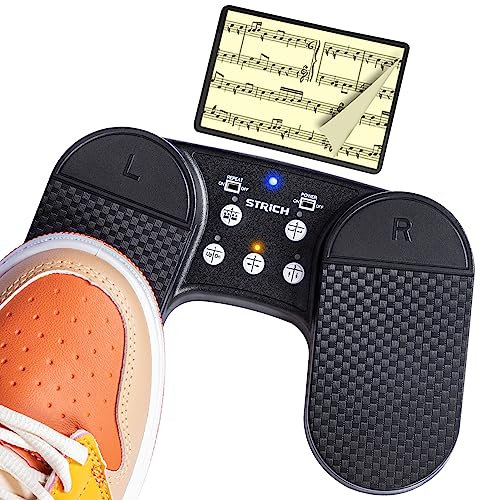 STRICH Drahtloser Page Turner Pedal für iPad, Wiederaufladbares Musikseitenumblätter-Pedal, 5 Modi, USB Lautloses Fußpedal für Tablets, iPad Pro, Instrumente Spielen, PC, SPT-10