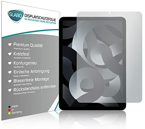 Slabo 2 x Protector de Pantalla Compatible con iPad Air 10,9 (5. Gen. | 2022) Wi-Fi + Cellular lámina Protectora de Pantalla No Reflexion | No Reflexiones Mate