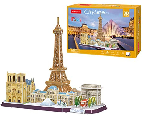 3D Puzzle Kinder - Paris City Line | 3D Puzzle Erwachsene | Modellbausatz Erwachsene | Geschenk Für Kinder Ab 8 Jahre | 114 Stücke | DIY