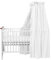 balbina Baldachin 100% Baumwolle, Deko-Set für Kinderbett, Betthimmel mit Rüsche & Schleife, Moskitonetz für Babyzimmer, Undurchsichtiger Bettvorhang ohne Himmelstange, 240 x 165 cm, Weiß
