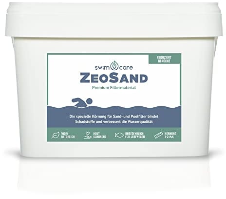 swimcare® ZeoSand - 10 kg - Premium Filtermaterial für Sandfilter - Natürliches Filtermedium für Schwimmteich und Pool - Klares Wasser und Reduzierung von Algenwachstum und Gerüchen