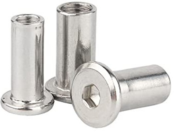 QIRUIRED 5 pezzi M6 x 30 mm esagonale vite rivetto inserto dado in acciaio inox 304 testa piatta dadi cilindrici filettatura interna dado rivnut viti di bloccaggio o bulloni